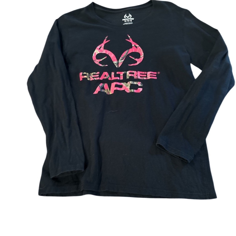 Realtree Kids Black and Pink Long Sleeve Tee